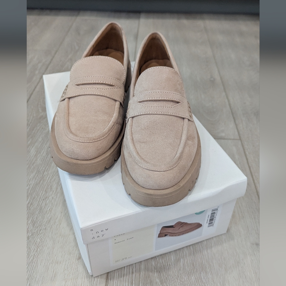 Taupe Seude Loafers 8.5